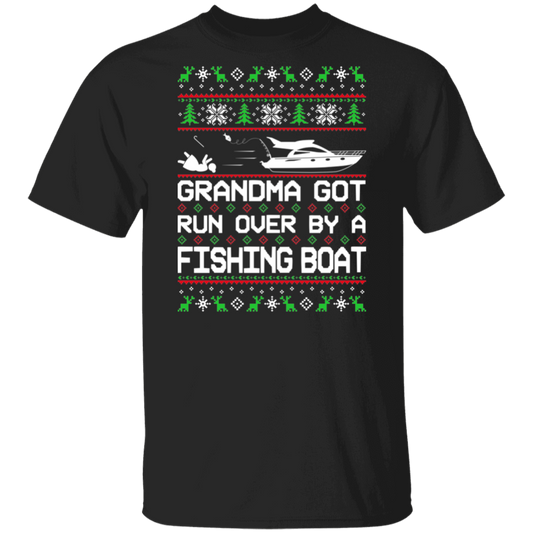 Boat Grandma Got Run Over by a Boat Ugly Christmas T-Shirt