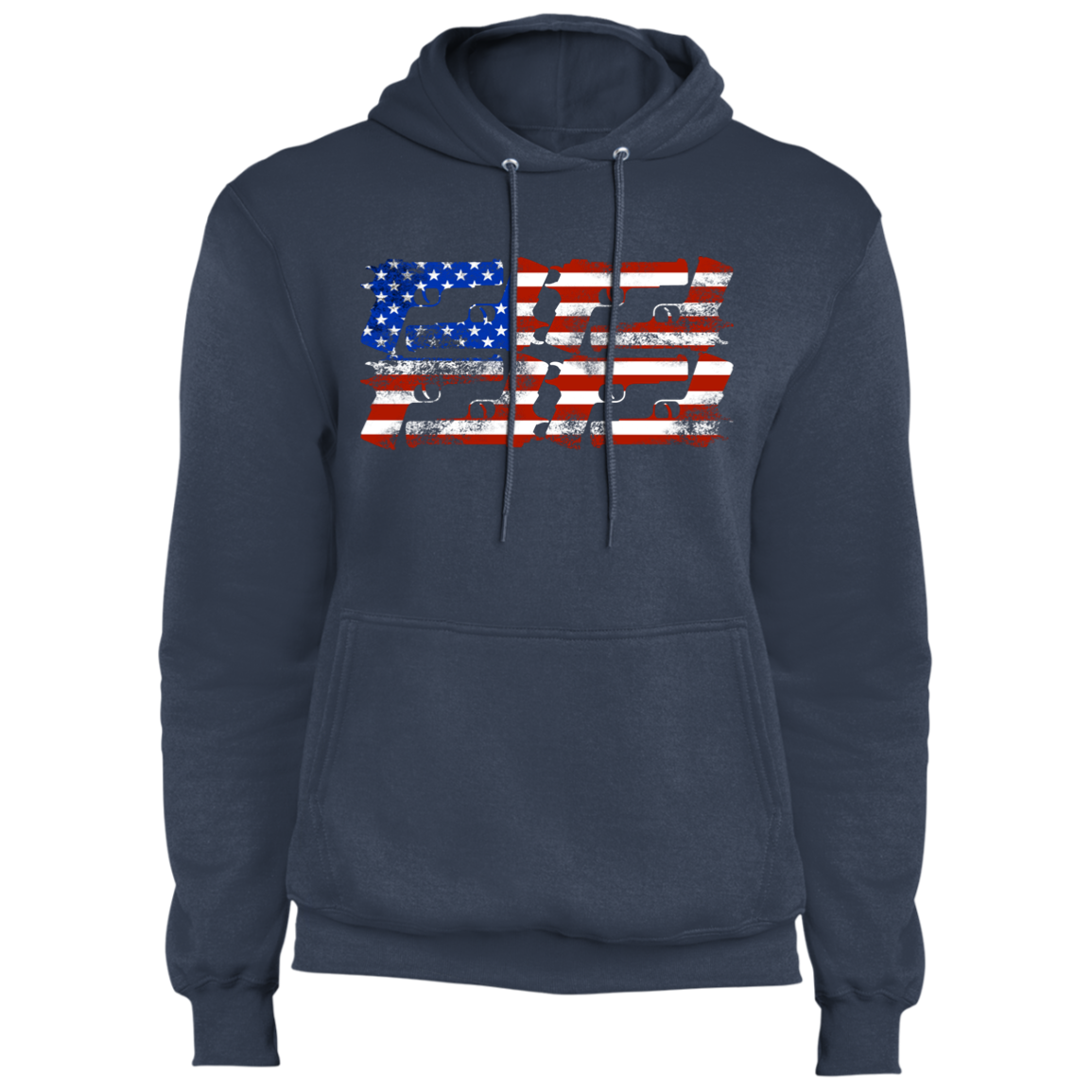 Handgun Pistol Firearm American Flag Pullover Hoodie