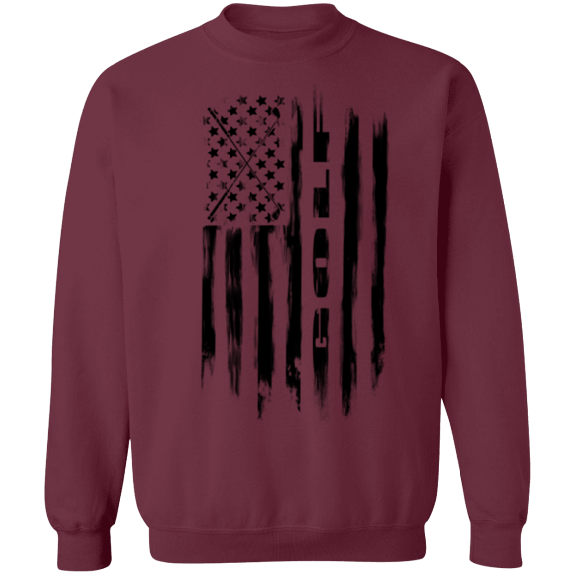 Golf Golfing American Flag Crewneck Sweatshirt
