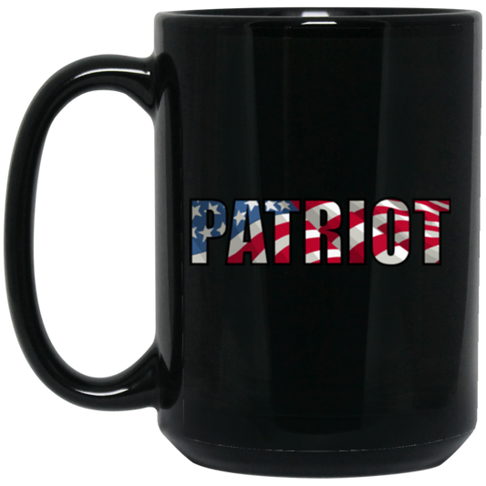 American Flag Patriot 15 oz. Black Coffee Mug