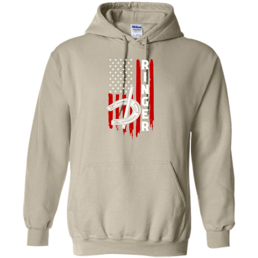 Ringer Horseshoe American Flag Pullover Hoodie