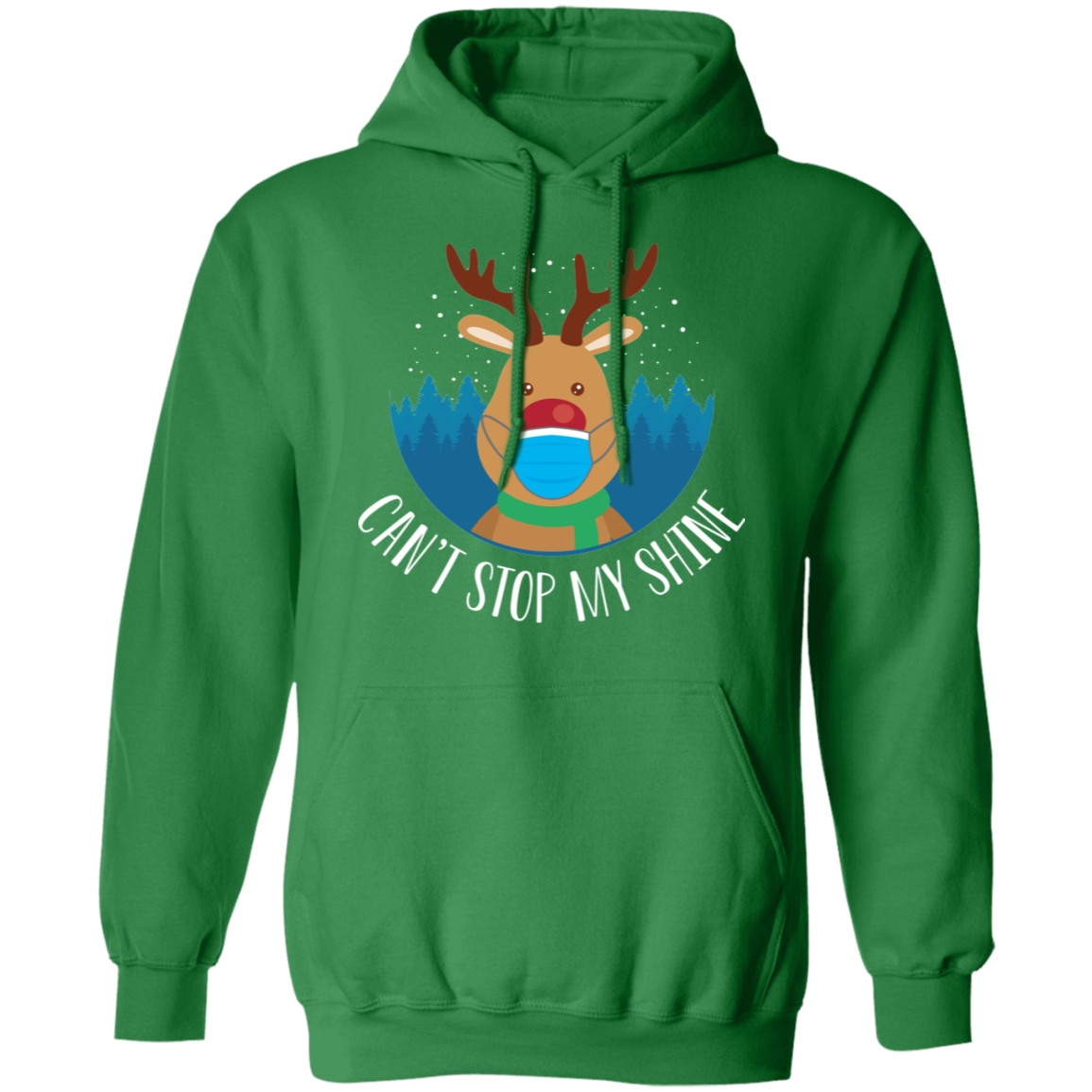 Can't Stop My Shine Shiny Nosed Reindeer Christmas Pullover Hoodie