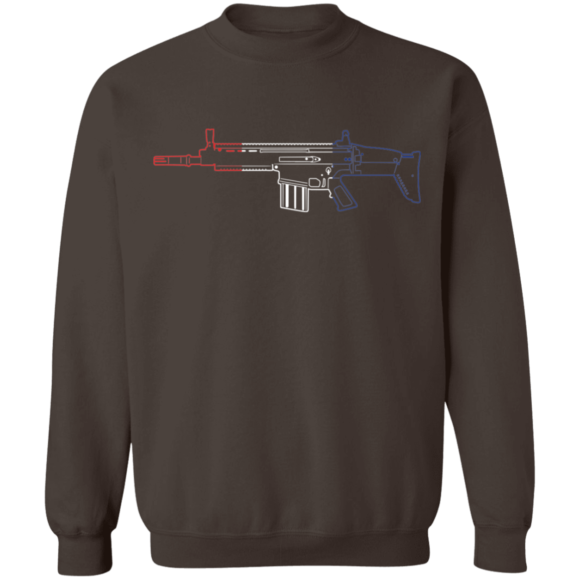 Scar Firearm Rifle Red White Blue Crewneck Sweatshirt