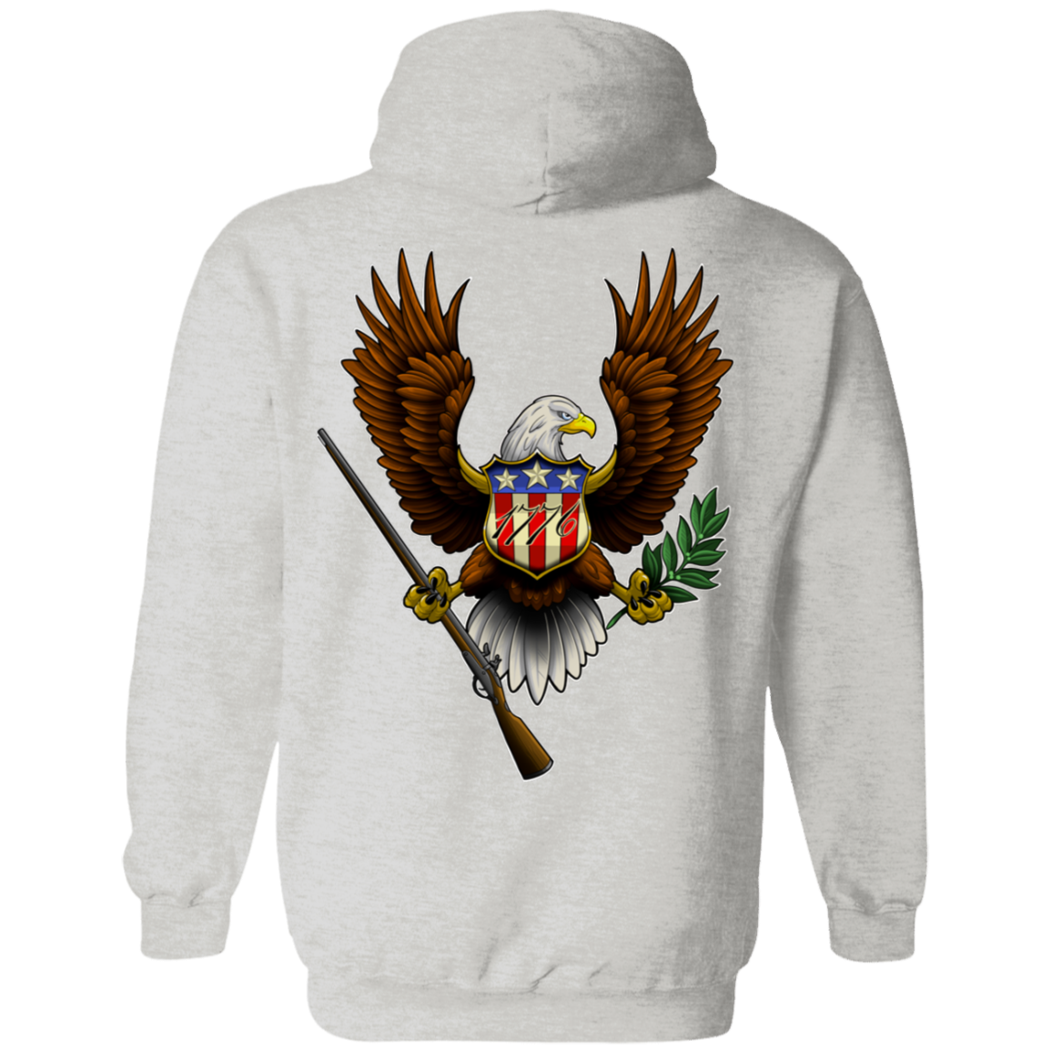 1776 American Bald Eagle  Double Sided Pullover Hoodie