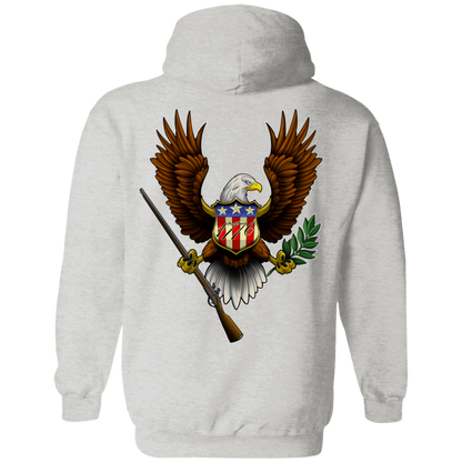 1776 American Bald Eagle  Double Sided Pullover Hoodie