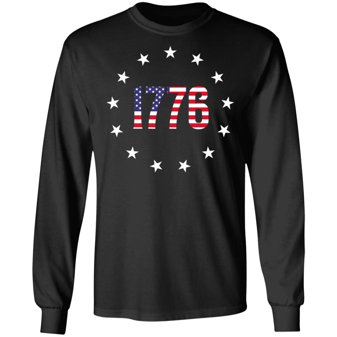 1776 Betsy Ross American Flag Long Sleeve T-Shirt