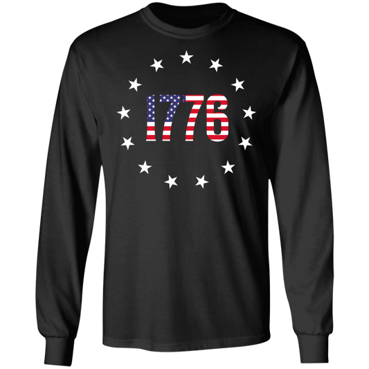 1776 Betsy Ross American Flag Long Sleeve T-Shirt