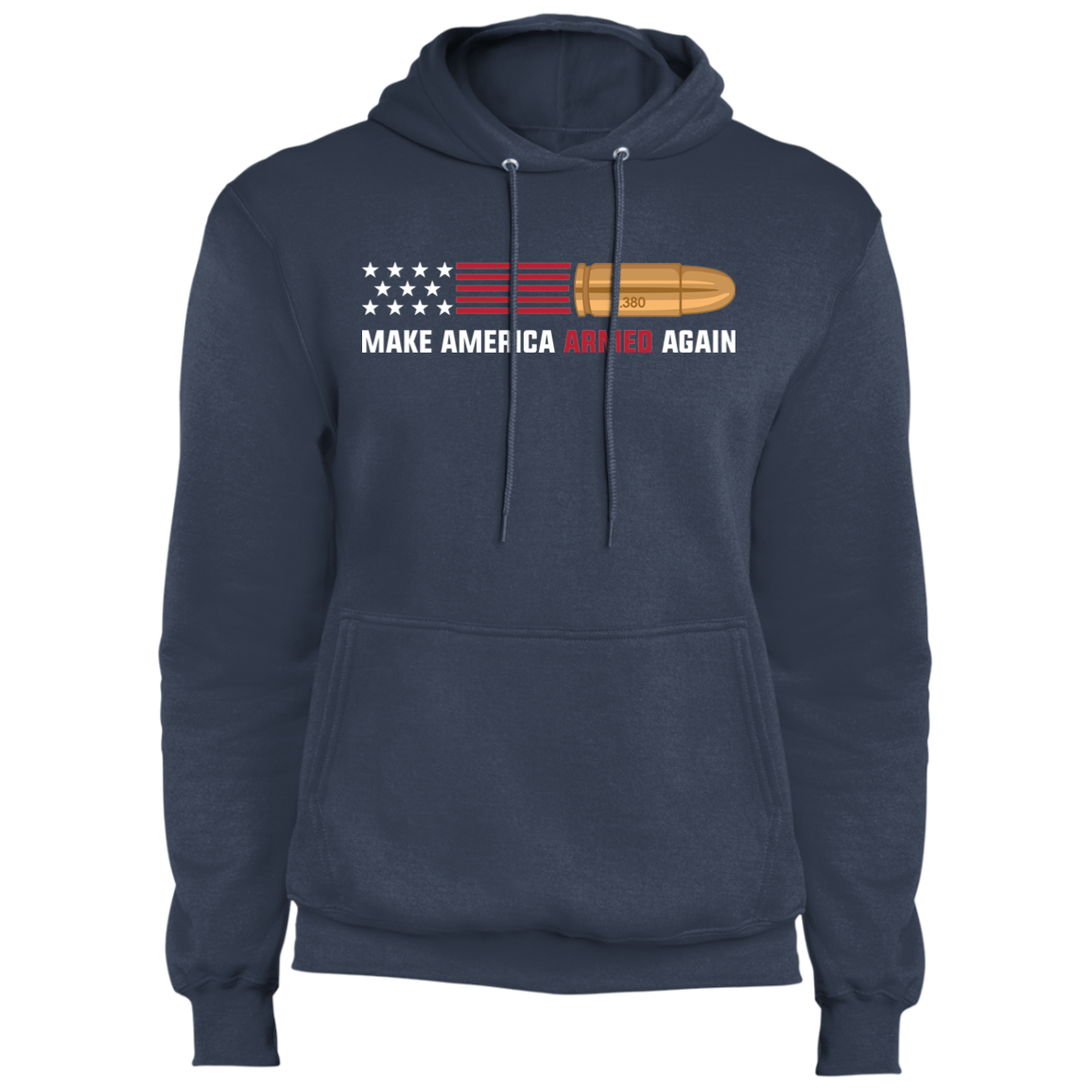 .380 Make American Armed Again Bullet American Flag USA Pullover Hoodie