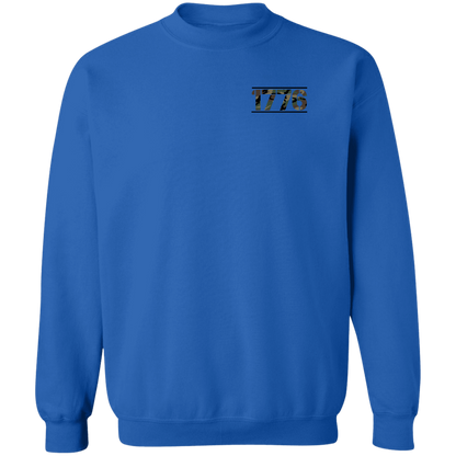 1776 American Bald Eagle United We Stand Double Sided Crewneck Sweatshirt