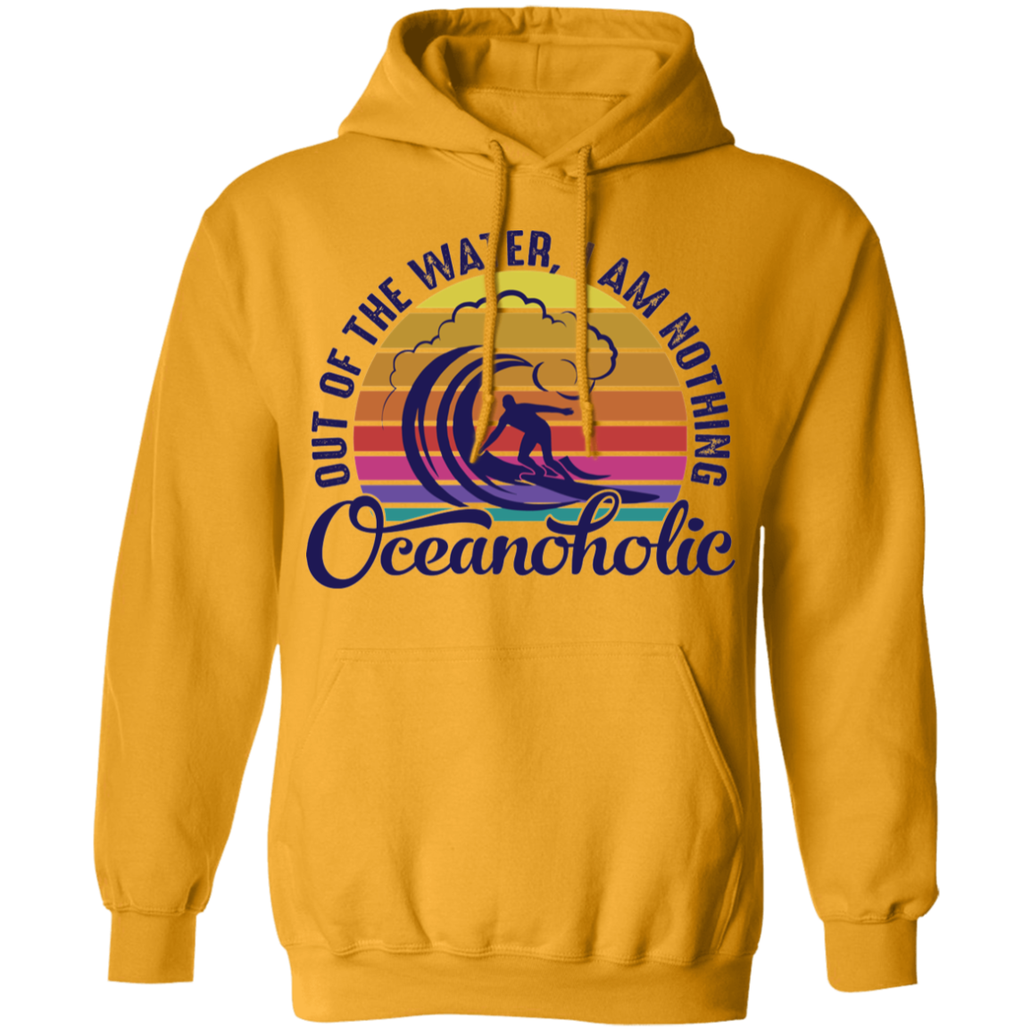 Oceanholic Surfing Beach Ocean Pullover Hoodie