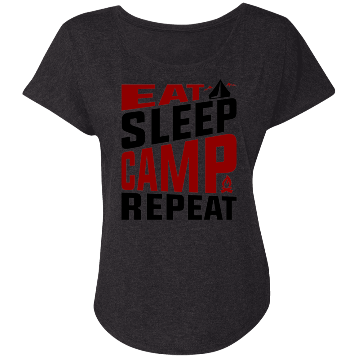 Eat Sleep Camp Repeat Camping Women's Dolman Sleeve