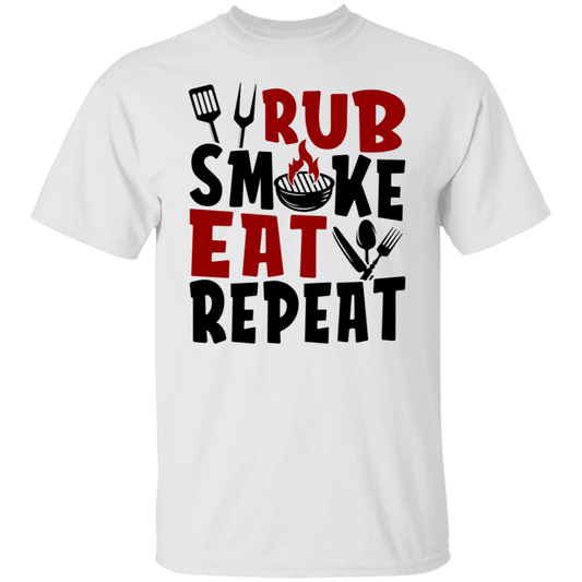 Rub Smoke Eat Repeat Grilling BBQ  T-Shirt