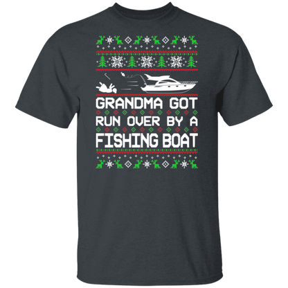 Boat Grandma Got Run Over by a Boat Ugly Christmas T-Shirt