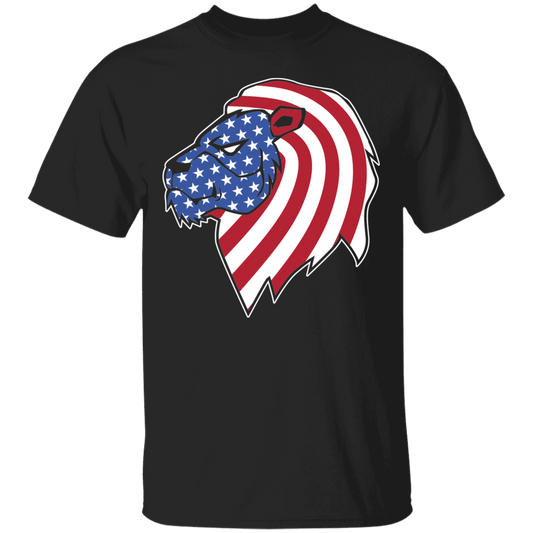 Lion American Flag USA T-Shirt