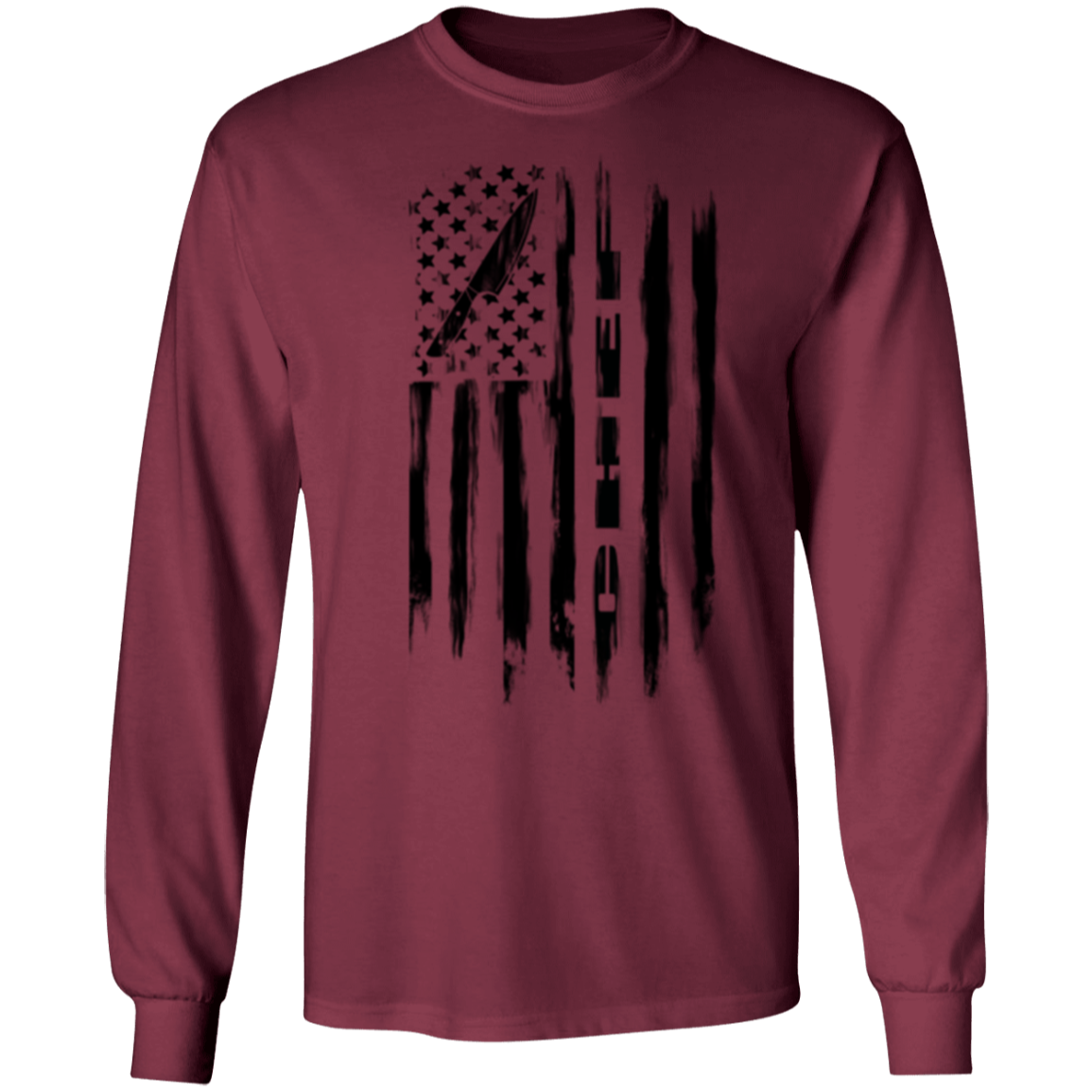 Chef Cook Culinary American Flag Long Sleeve T-Shirt