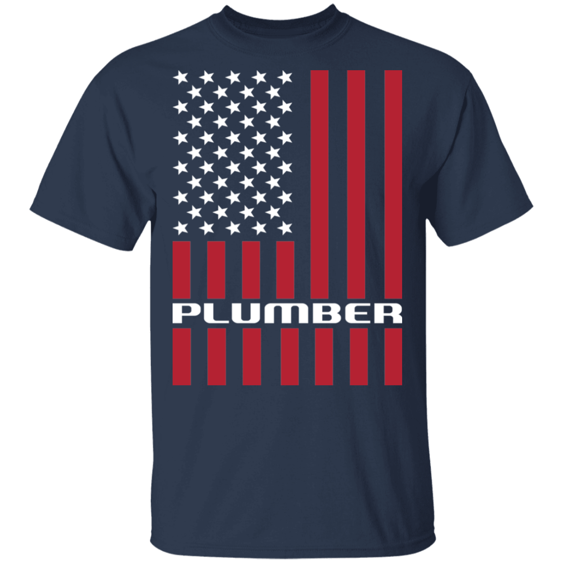 Plumber American Flag USA T-Shirt