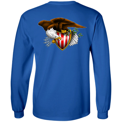 Patriot American Bald Eagle Double Sided Long Sleeve T-Shirt