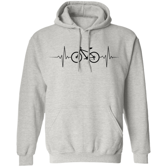 Mountain Biking Biker Heartbeat Pullover Hoodie