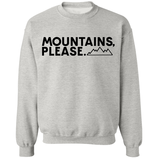 Mountains Please Hiking Camping Crewneck Sweatshirt