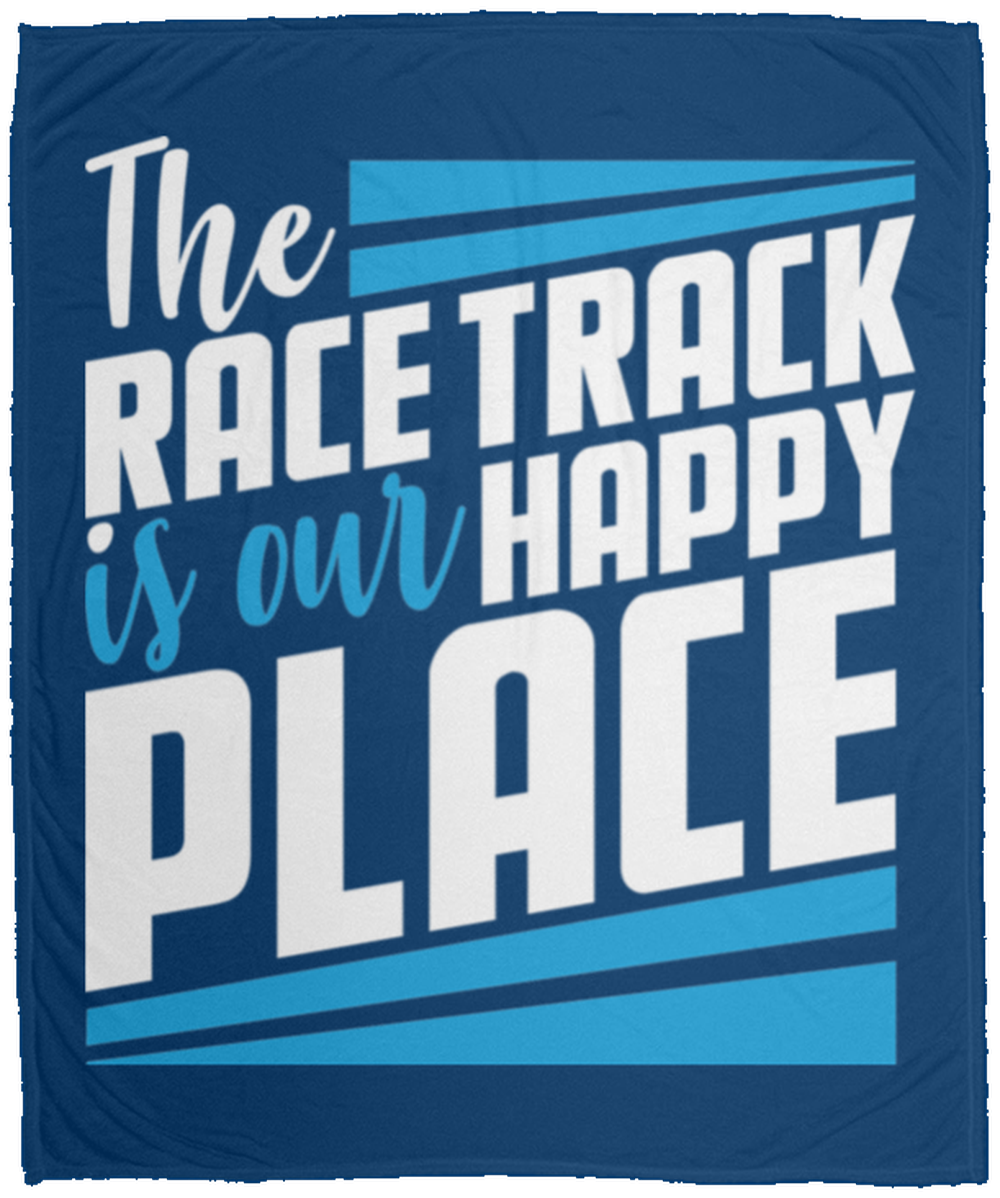 The Race Track Is Our Happy Place Fleece Blanket - 50x60