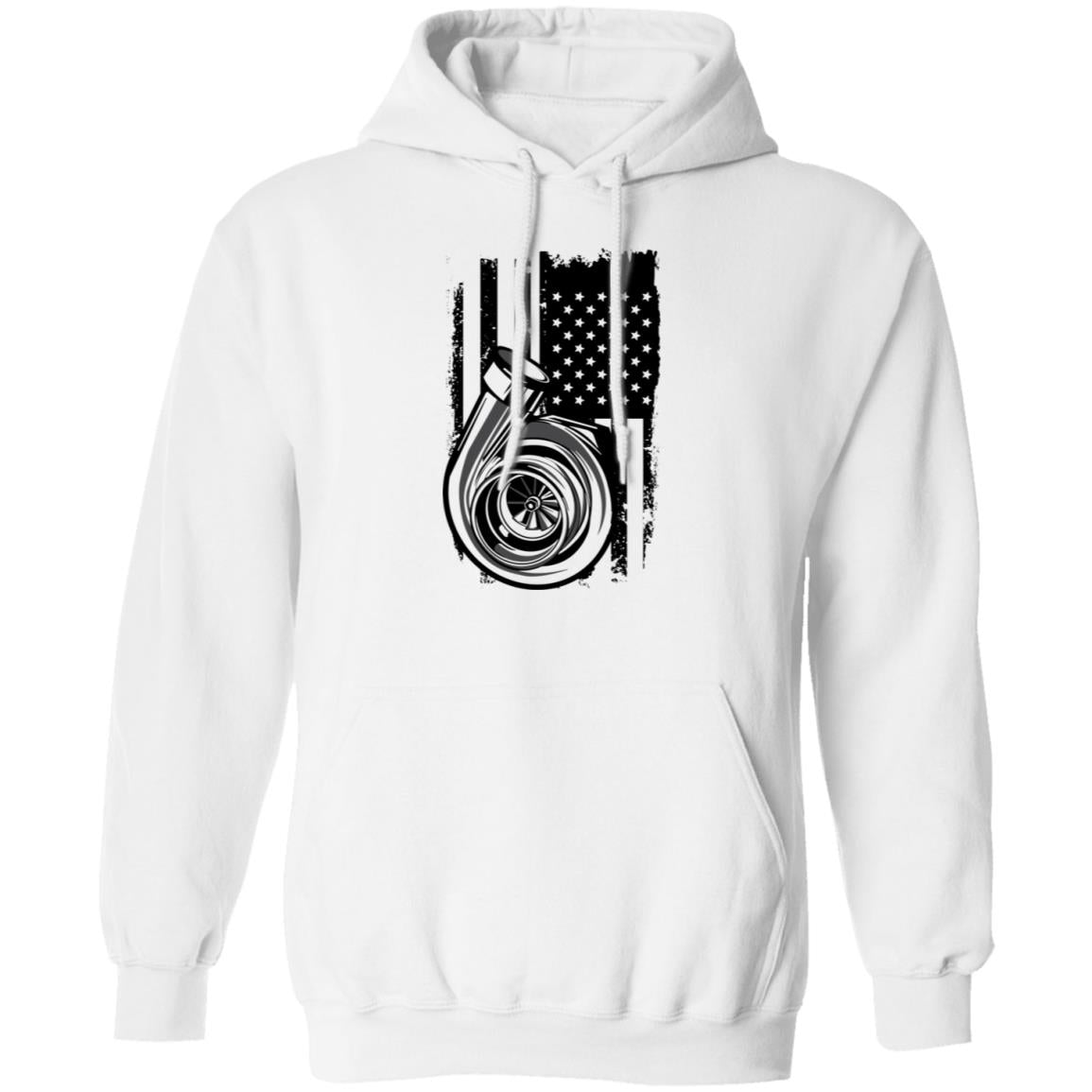 Turbo Boosted American Flag Pullover Hoodie