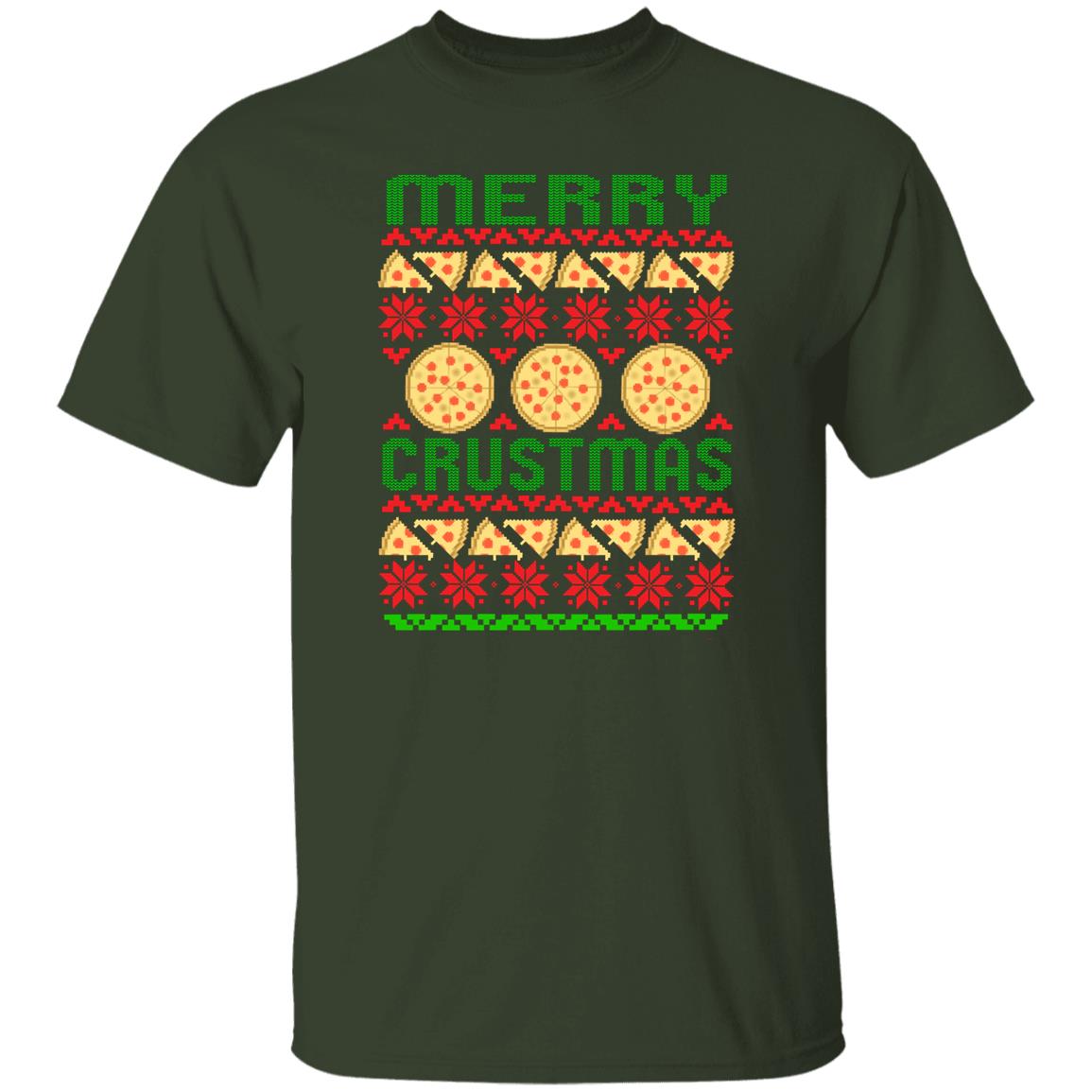 Merry Crustmas Pizza Funny Christmas T-Shirt