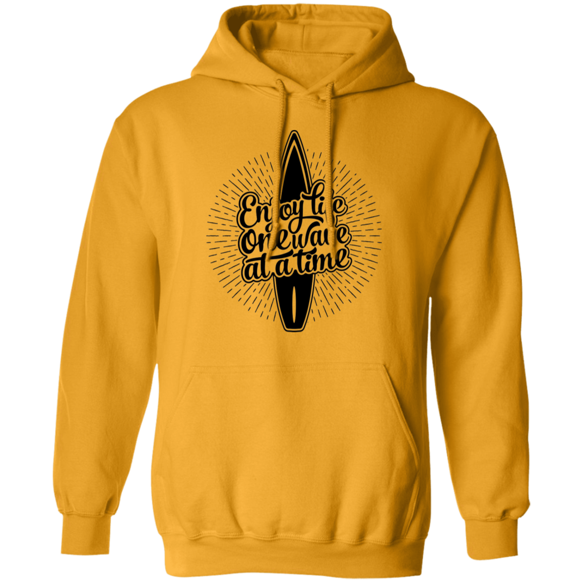 Enjoy Life One Wave At A Time Surfing Pullover Hoodie