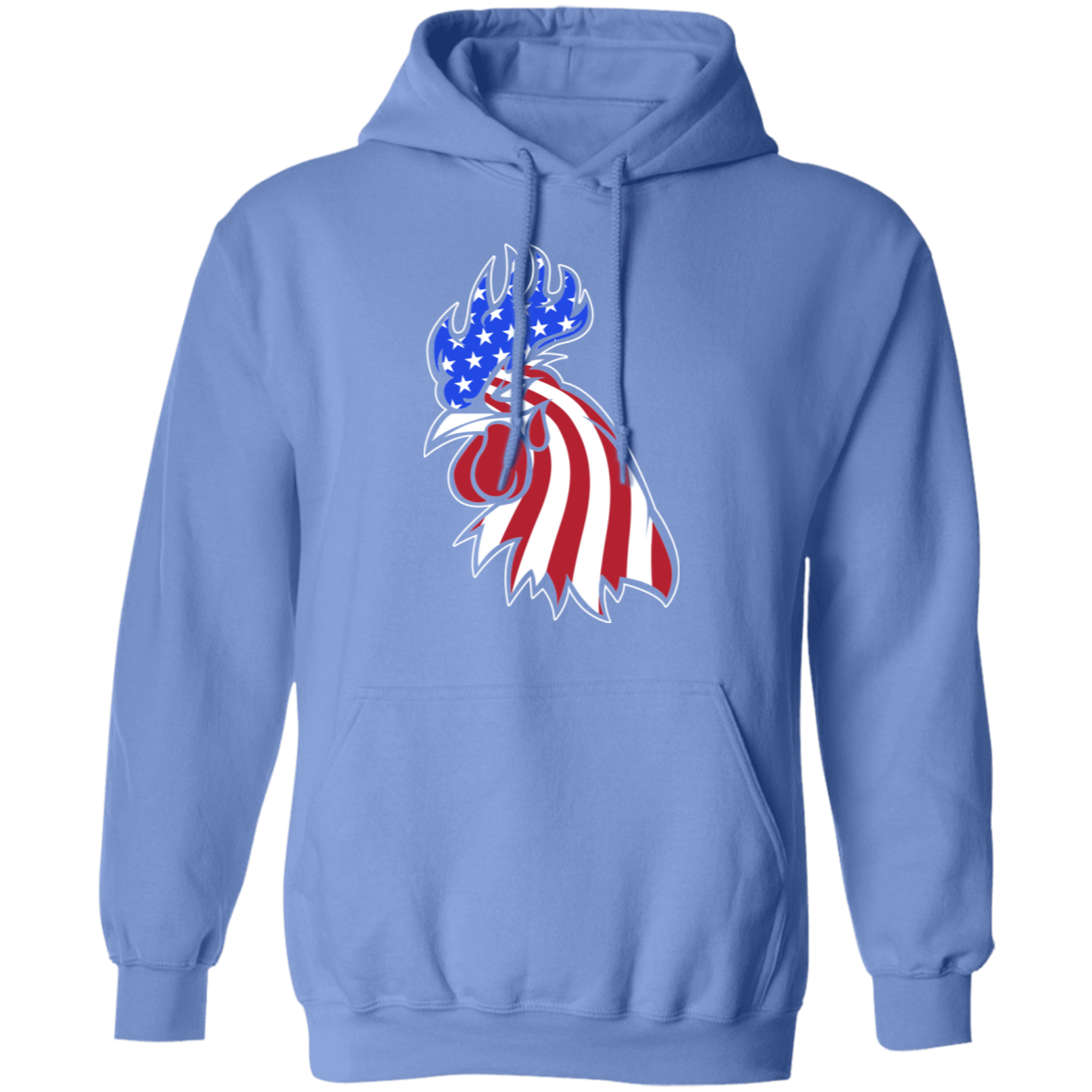 Rooster American Flag USA Pullover Hoodie