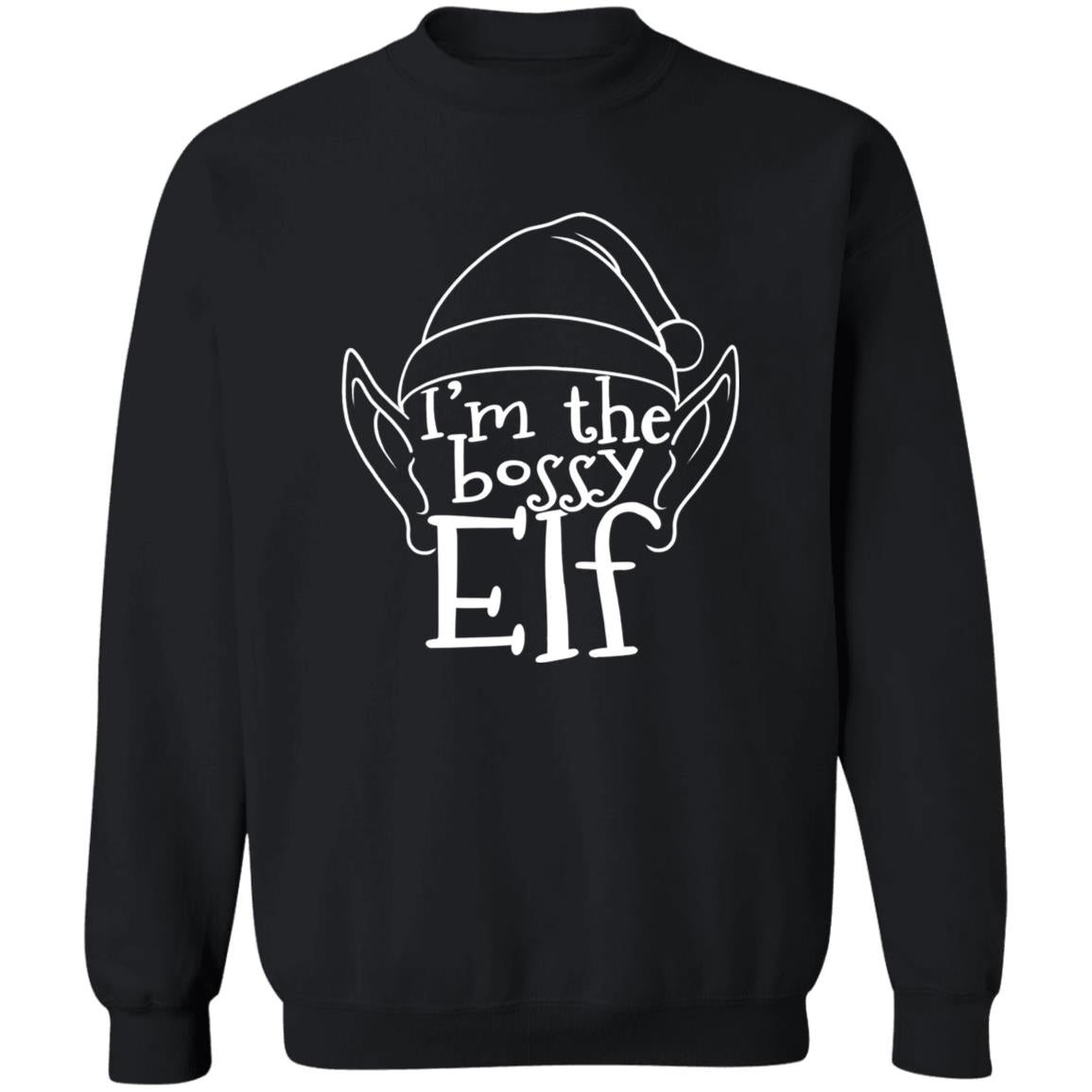 I'm The Bossy Elf Funny Christmas Crewneck Sweatshirt