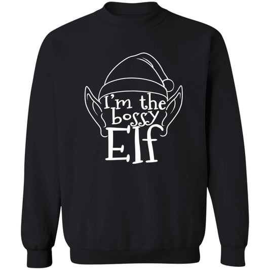 I'm The Bossy Elf Funny Christmas Crewneck Sweatshirt