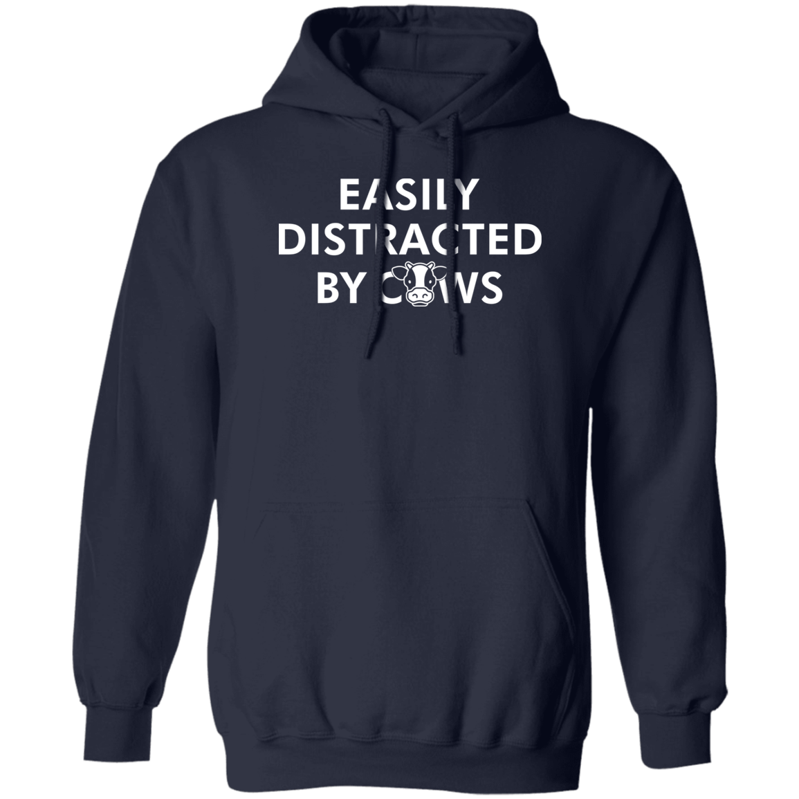 Easily Distracted By Cows Funny Farming Hoodie