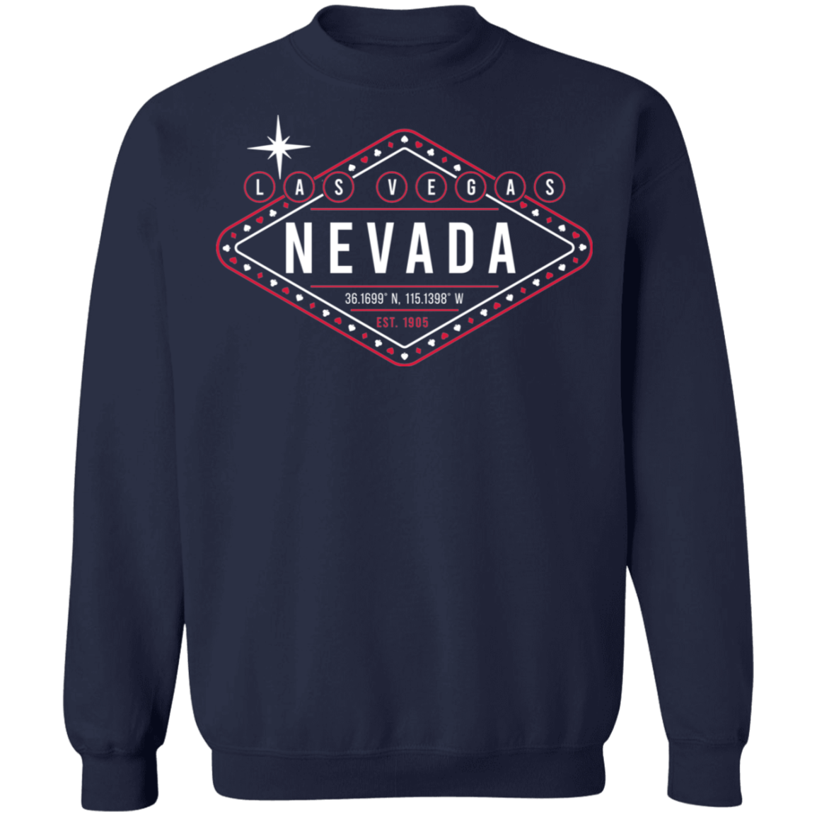Las Vegas Nevada Lights Gambling Crewneck Sweatshirt