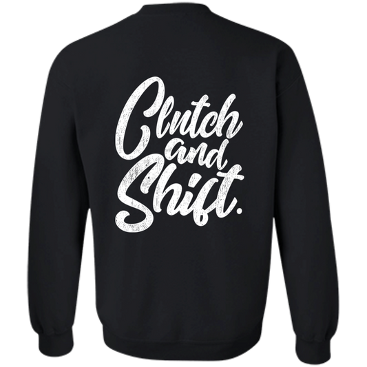 Back Side Clutch Shift Crewneck Pullover Sweatshirt
