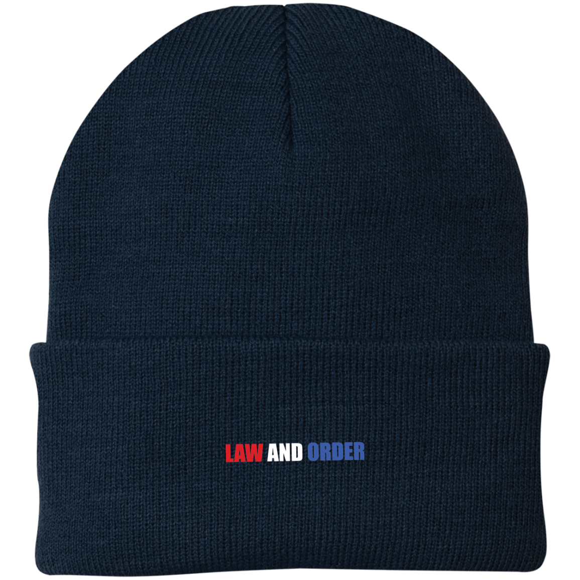 Law and Order Trump Blue Line Police Beanie Cap