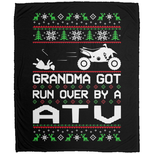 Wheel Spin Addict Christmas ATV 4-Wheeler Quad Fleece Blanket - 50x60