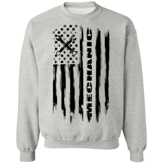 Mechanic Automotive Repair Enthusiast American Flag Crewneck Sweatshirt