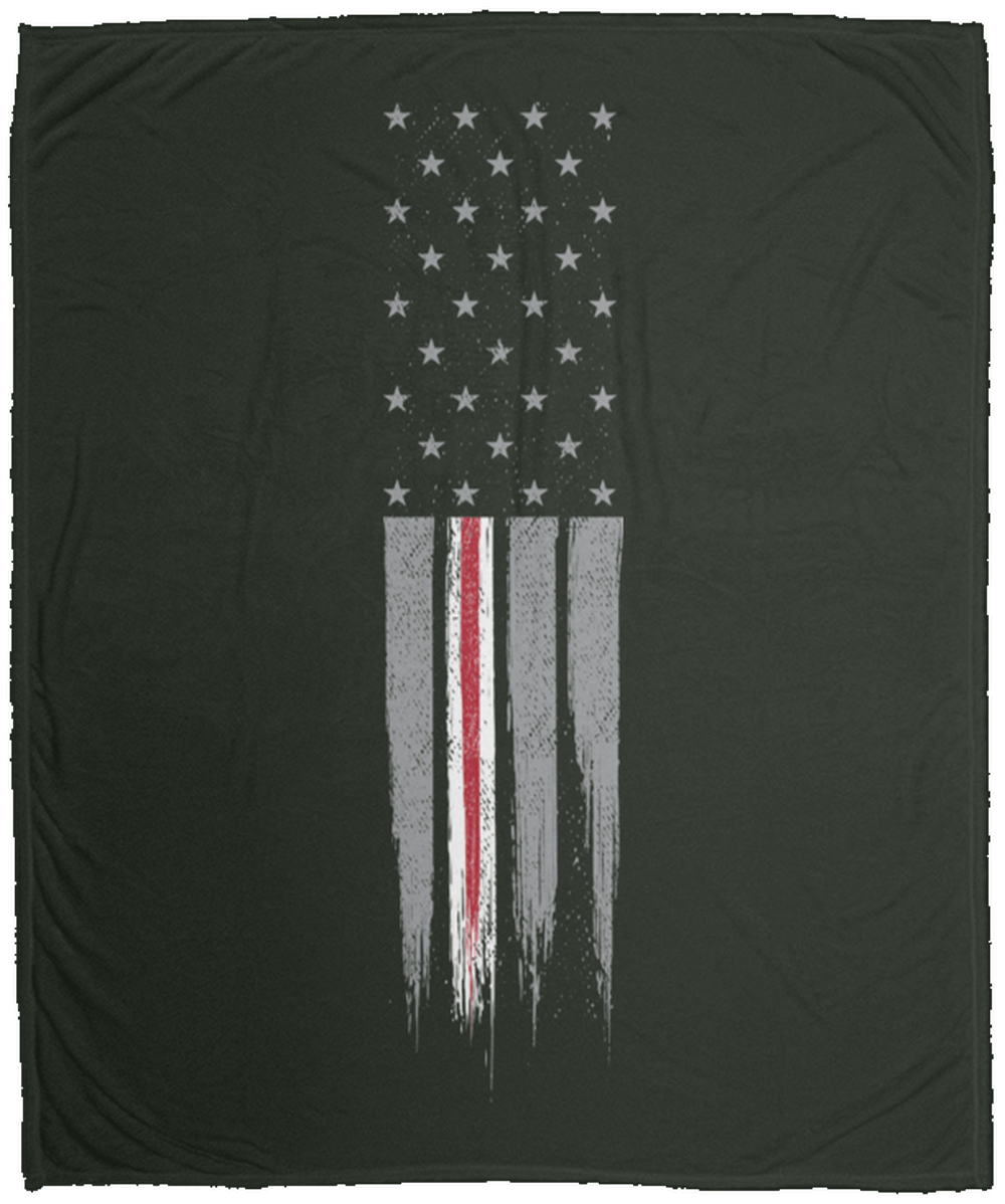 Nurse Medical Thin Line American Flag Fleece Blanket - 50x60