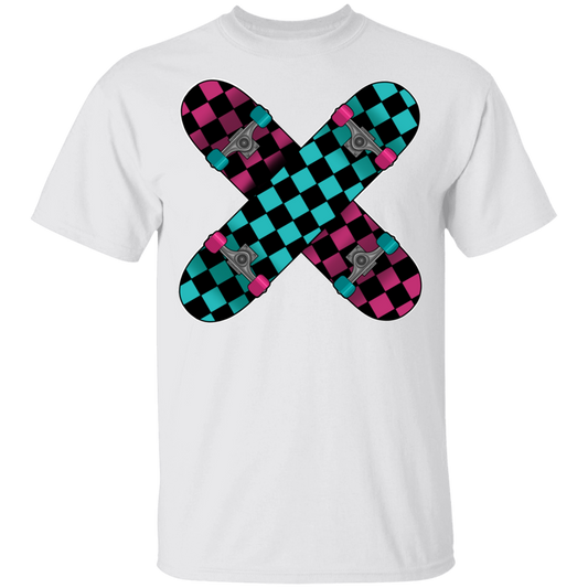 Retro 80's Checkered Skateboards Skateboarding Youth T-Shirt