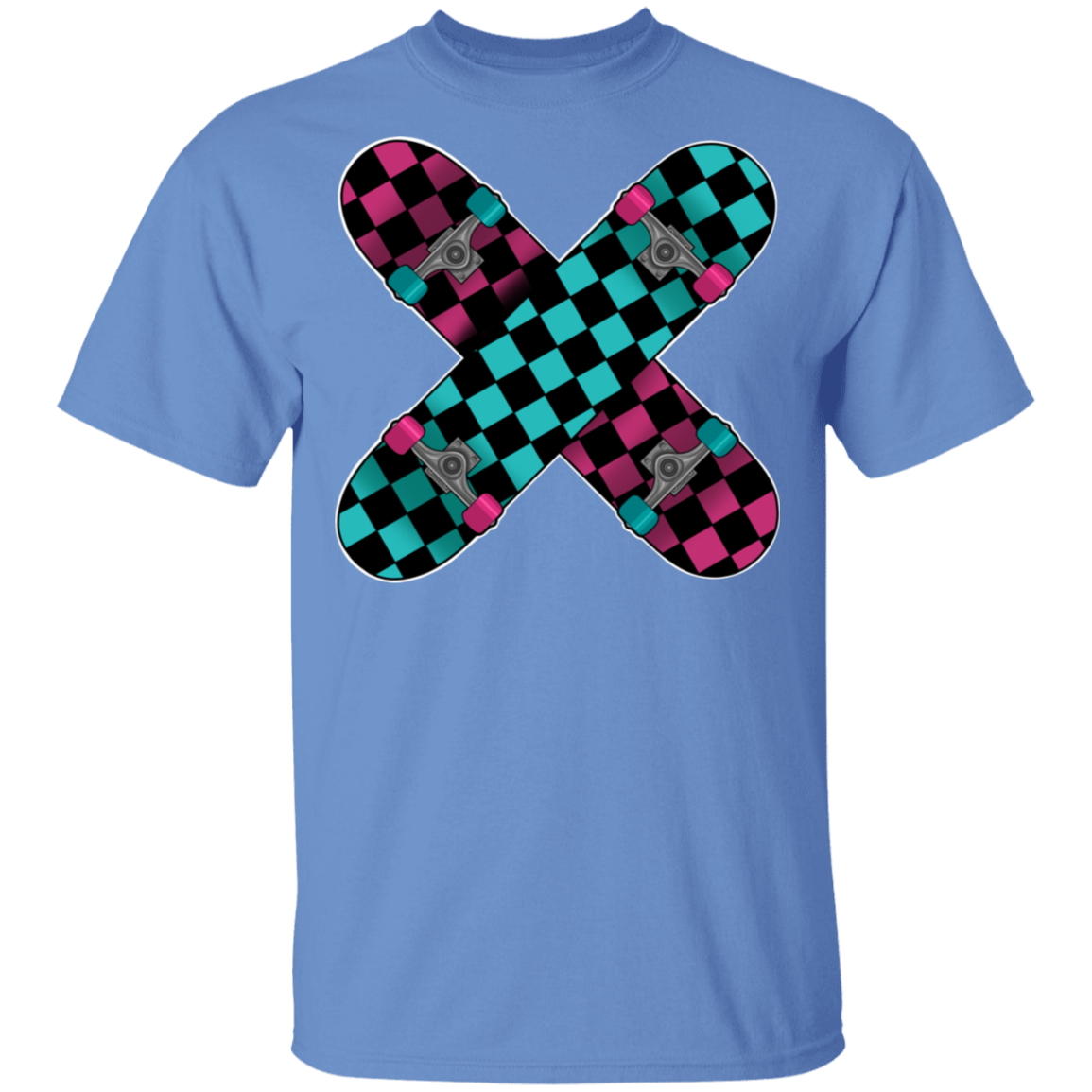 Retro 80's Checkered Skateboards Skateboarding T-Shirt