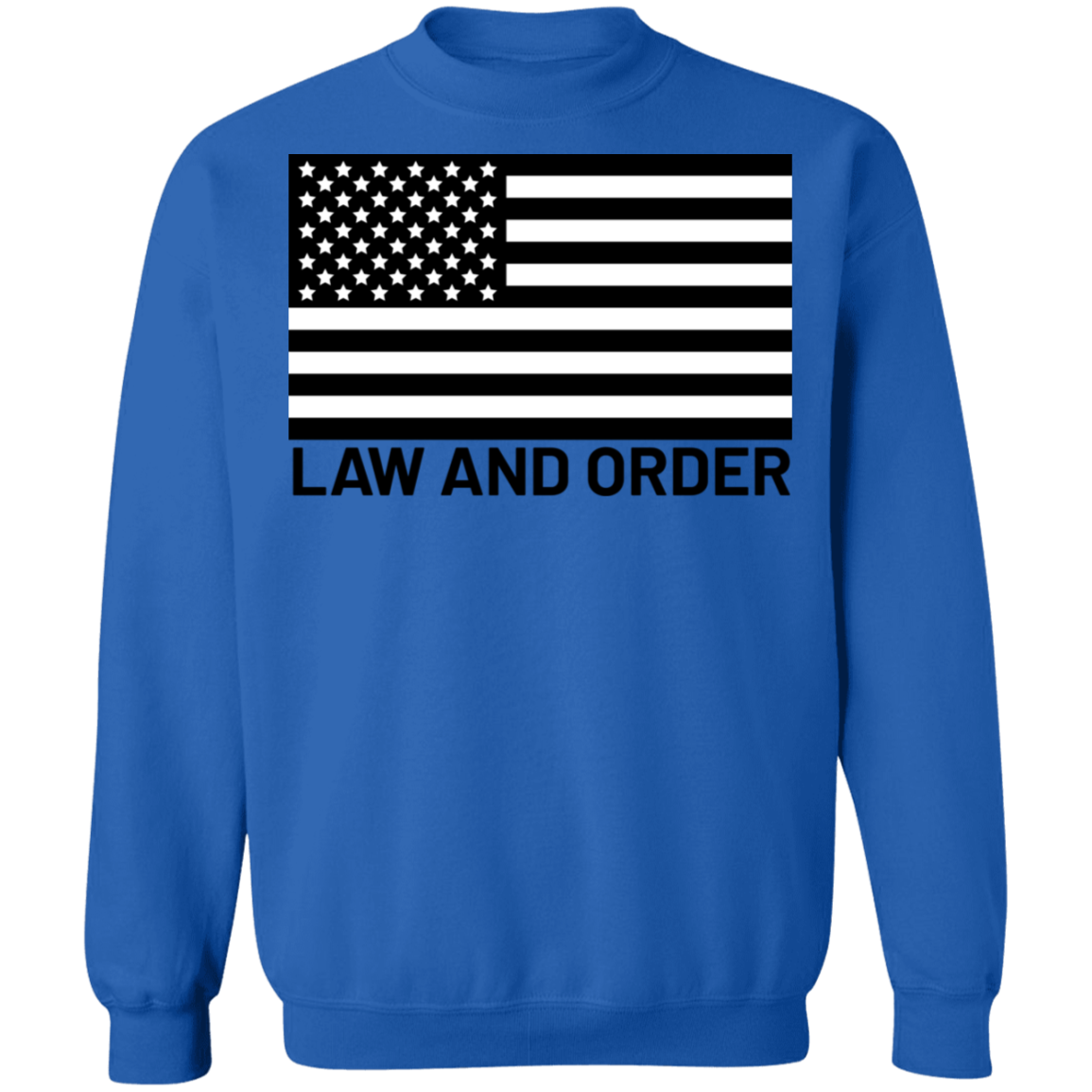 Law and Order American Flag Patriot Crewneck Sweatshirt