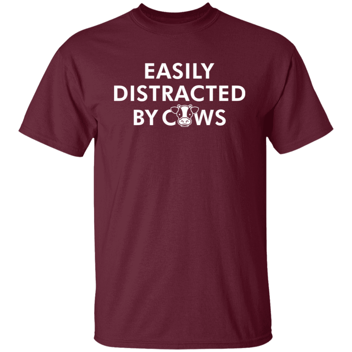 Easily Distracted By Cows Funny Farming T-Shirt