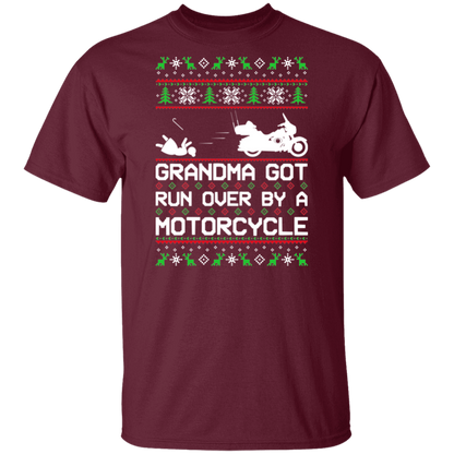 Motorcycle Grandma Got Run Over  Ugly Christmas T-Shirt