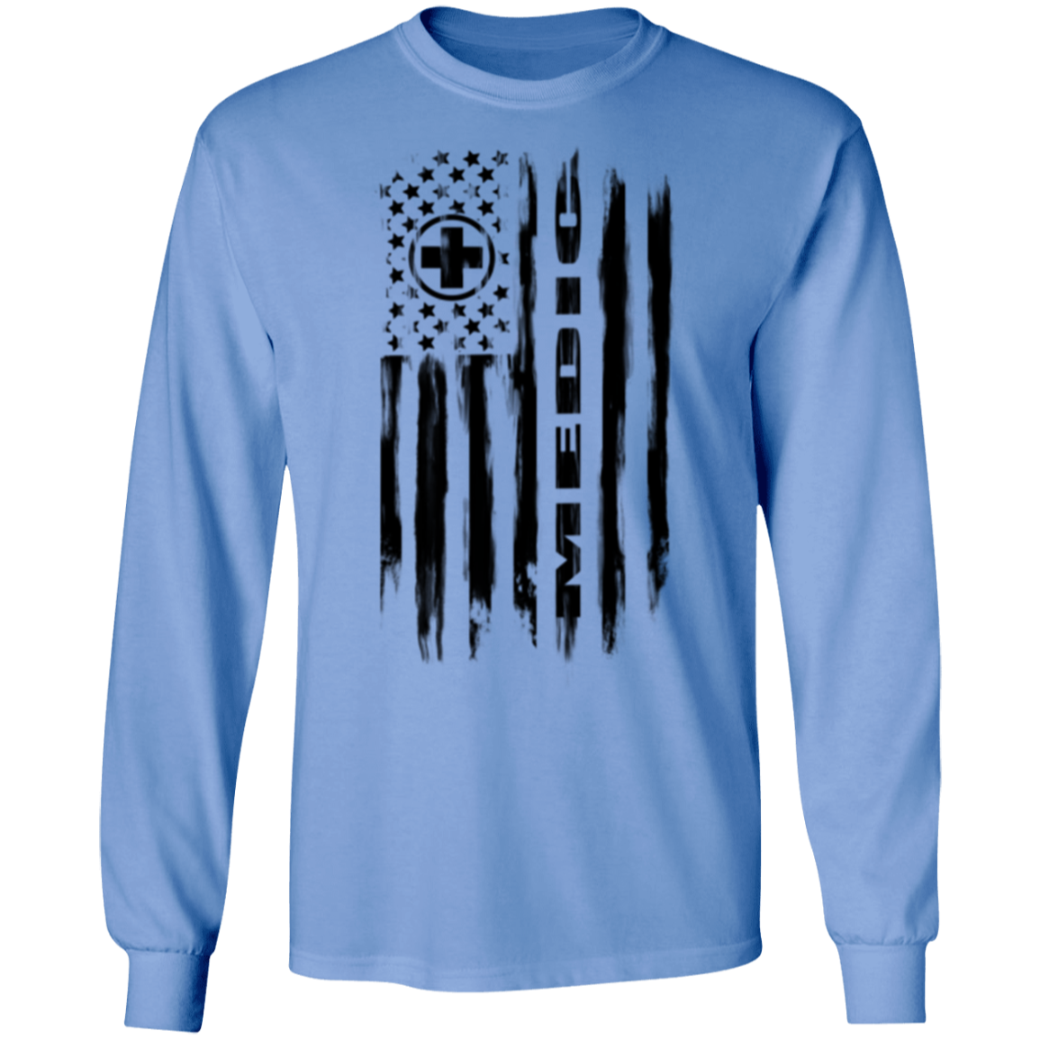 Medic Ambulance Nurse Hospital American Flag Long Sleeve T-Shirt