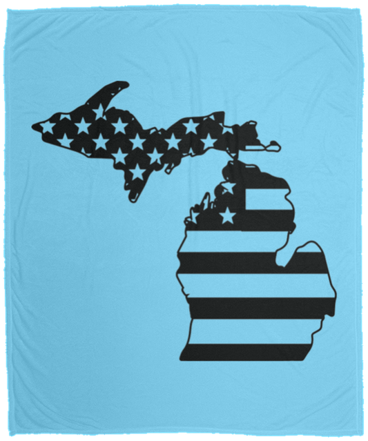 Michigan American Flag State Fleece Blanket - 50x60