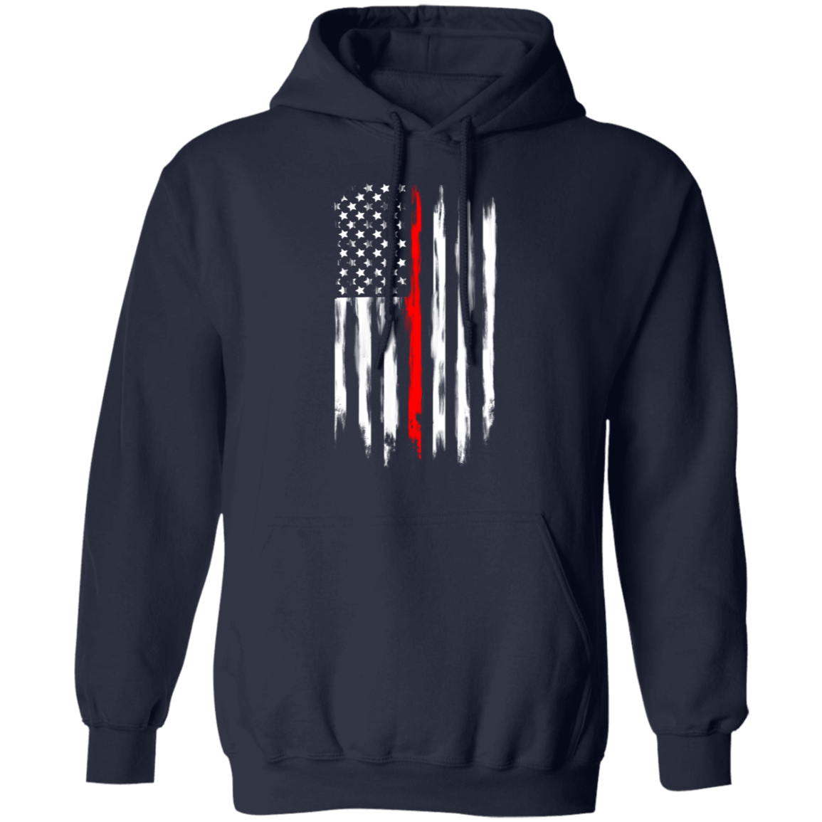 Firefighter Thin Red Line American Flag Pullover Hoodie