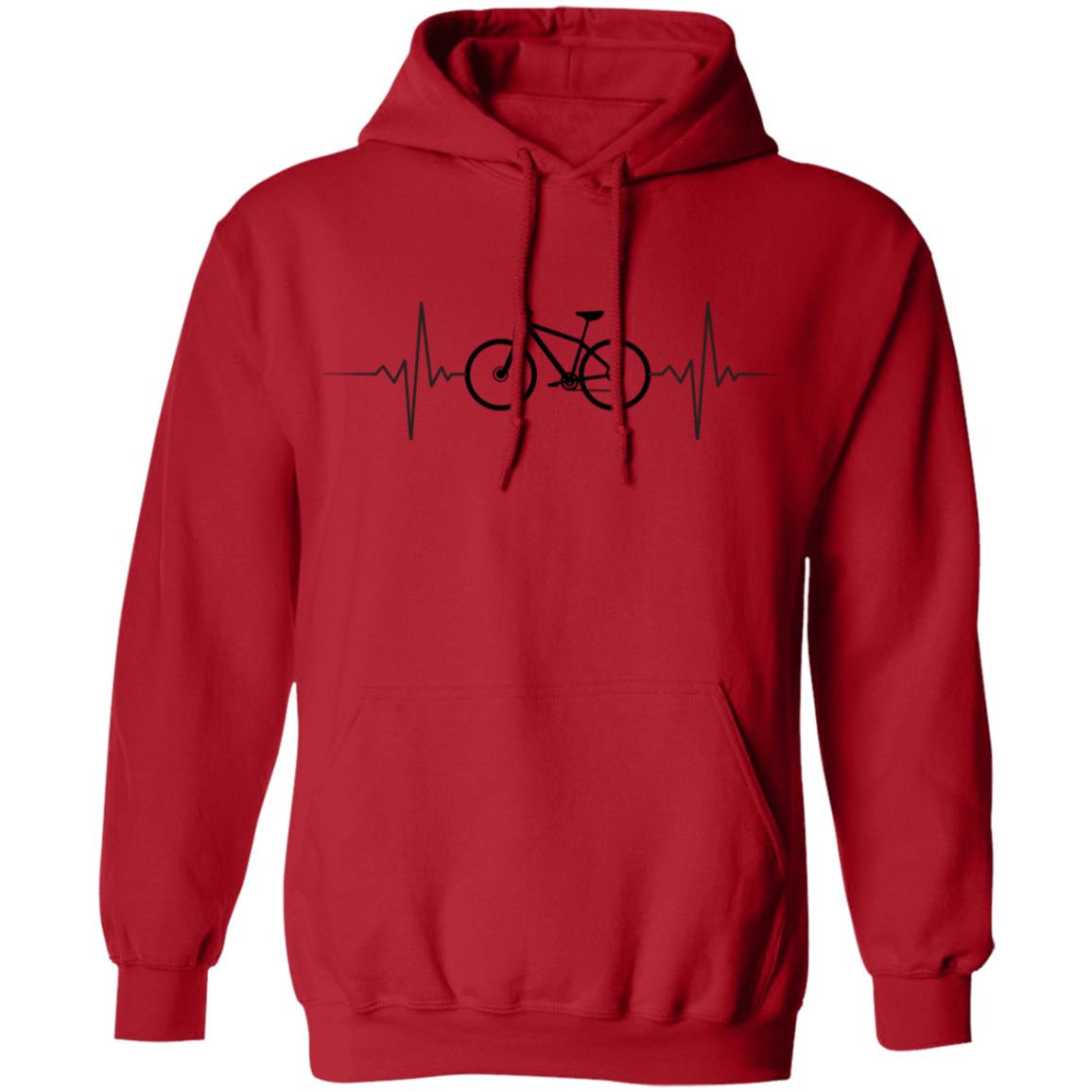 Mountain Biking Biker Heartbeat Pullover Hoodie