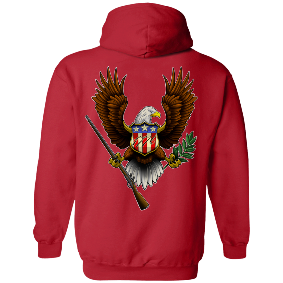 1776 American Bald Eagle  Double Sided Pullover Hoodie