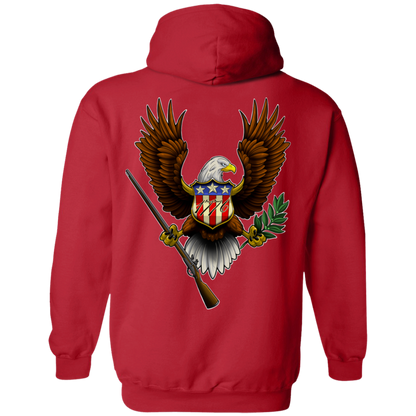 1776 American Bald Eagle  Double Sided Pullover Hoodie