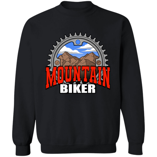 Mountain Biker Scenery Crewneck Sweatshirt