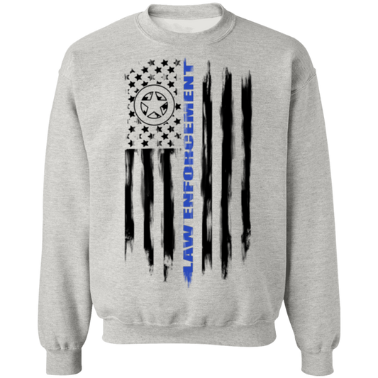 Law Enforcement Deputy Sheriff Police Officer Cop  American Flag Crewneck Sweatshirt